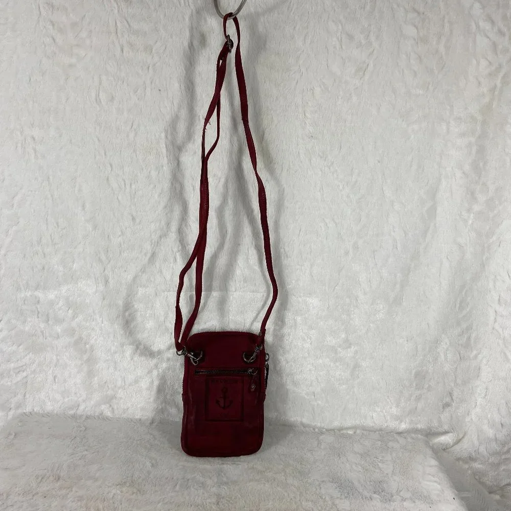 HARBOUR 2nd Compact Red Leather Crossbody Bag